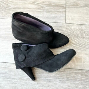 JC Jeffrey Campbell  Black Suede Heeled Ankle Boots